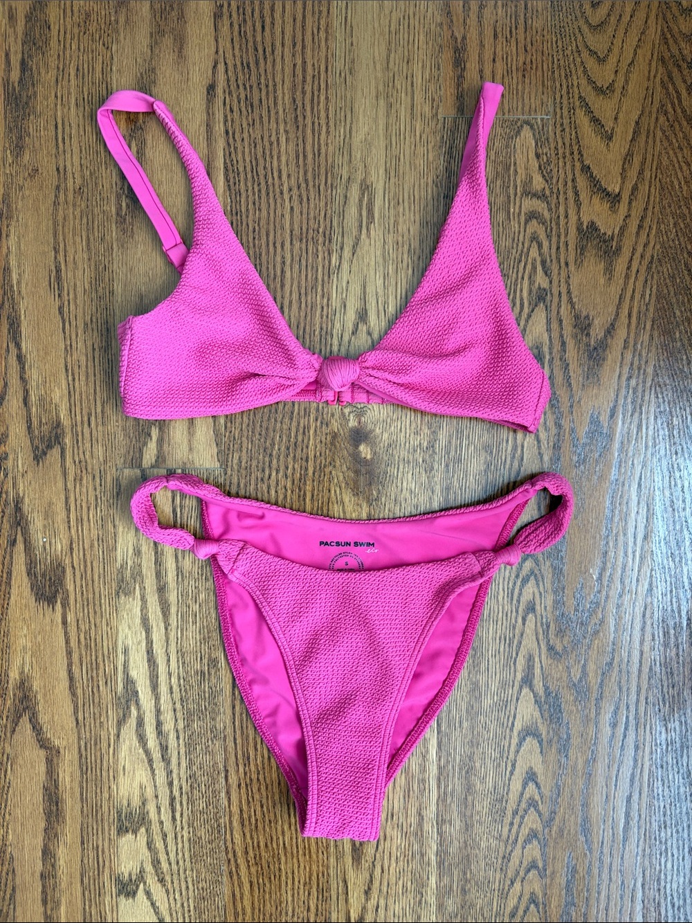 PacSun Swim Hot Pink Textured Bikini Size Small